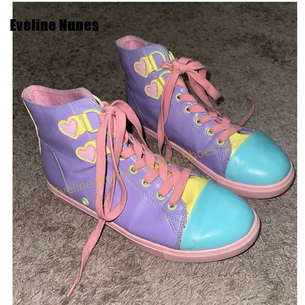 Women'S Shoes Casual Sneakers - Y2K 걸 스윗 하이탑 스니커즈 컬러