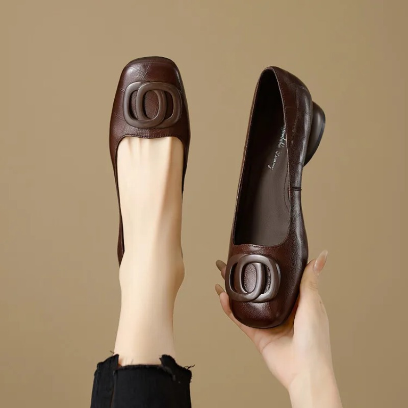 Women Shoes Loafers - 프랑스 스타일 여성 펌프스 가죽 신발