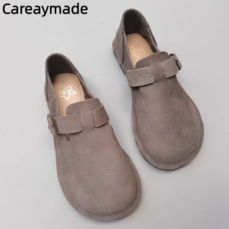 Women Shoes For Big Feet - Careaymade 여성용 천연 가죽 순소가죽 신발,