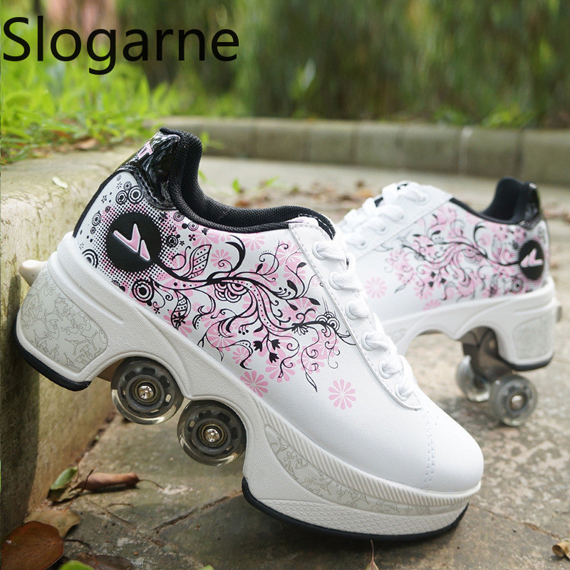 Women Shoes Running - 여성용 4륜 변형 롤러 스케이트 신발