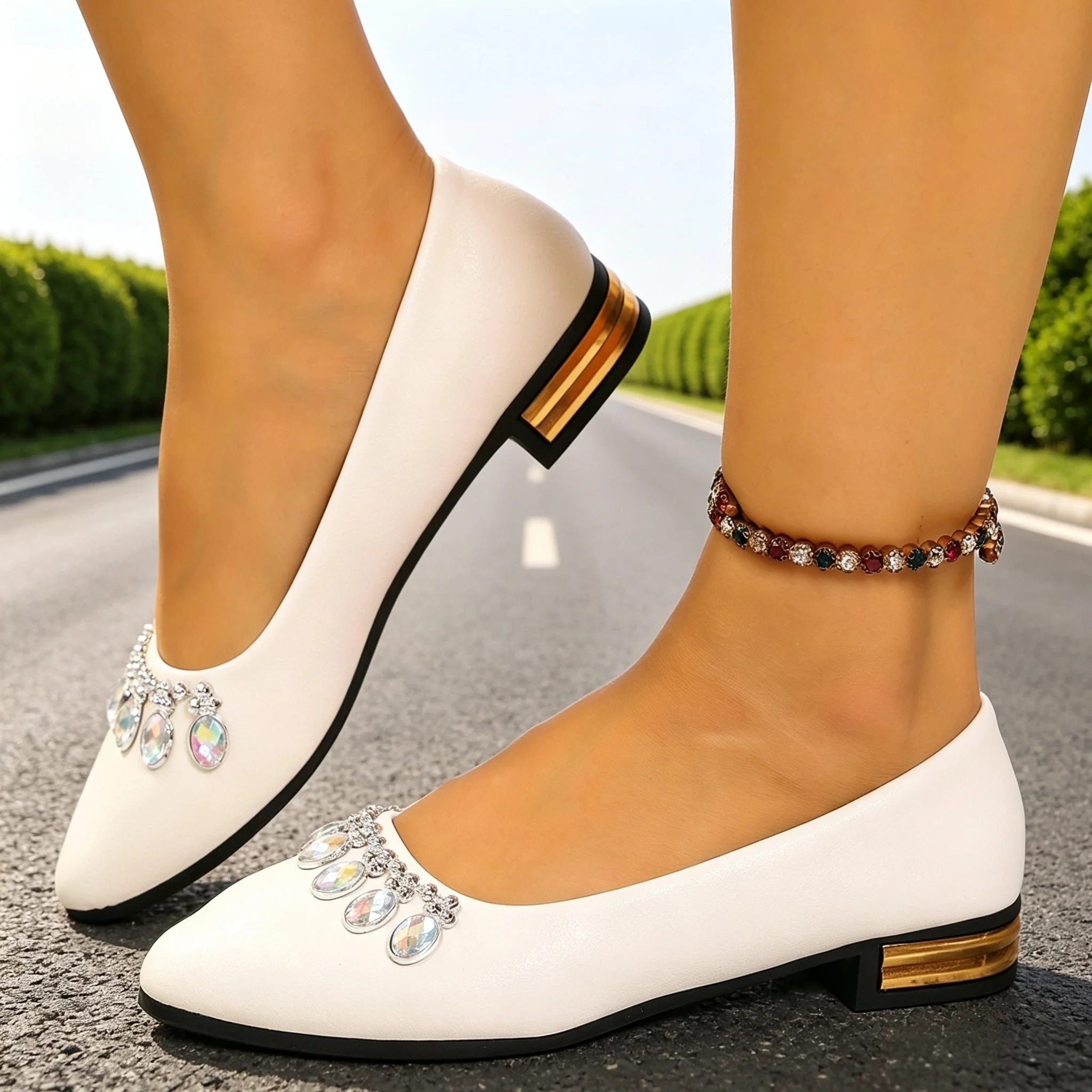 Women Shoes Loafers - 여성 플랫 포인티드 토 발레 슈즈