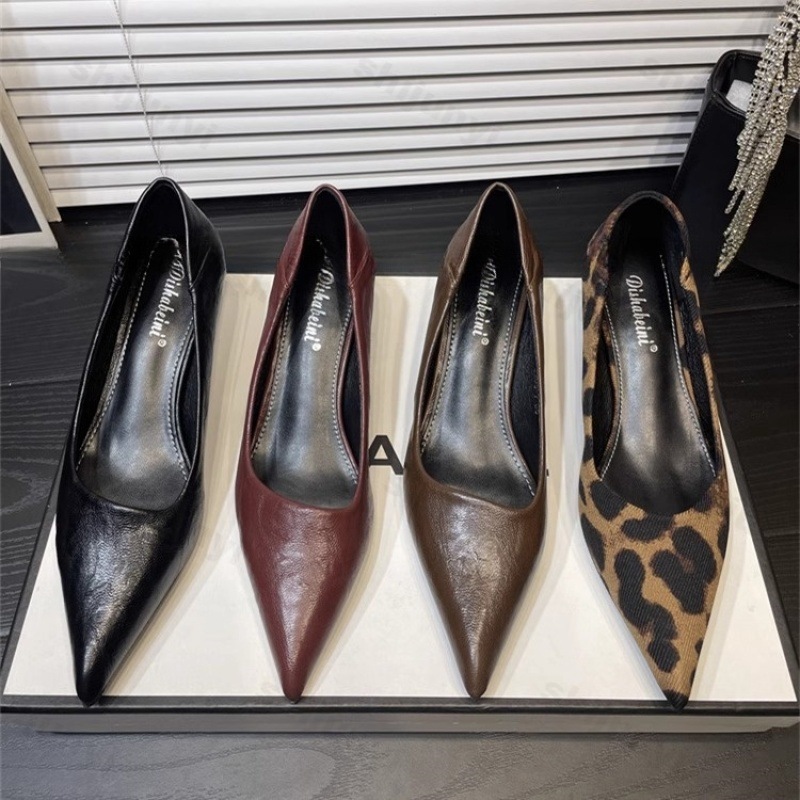 Women'S Shoes Burgundy - 여성용 하이힐 특허 가죽 뾰족한 우아한