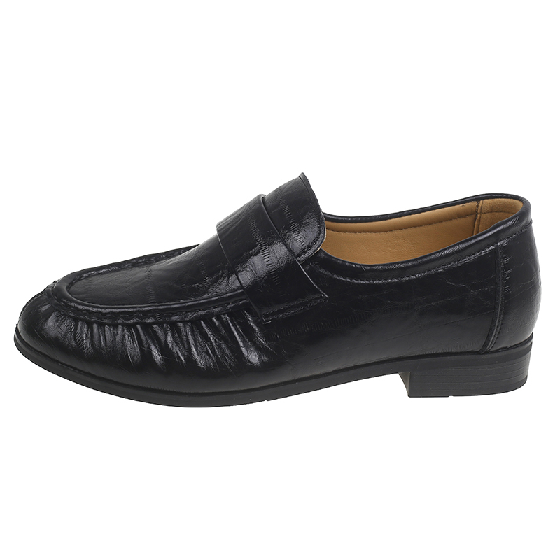Women Shoes Loafers - 패션 라운드 토 플리츠 여성 펌프스