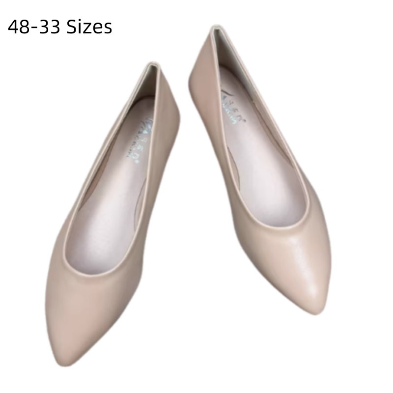 Women Shoes For Big Feet - 여성용 심플한 플랫 포인티드 톨 널
