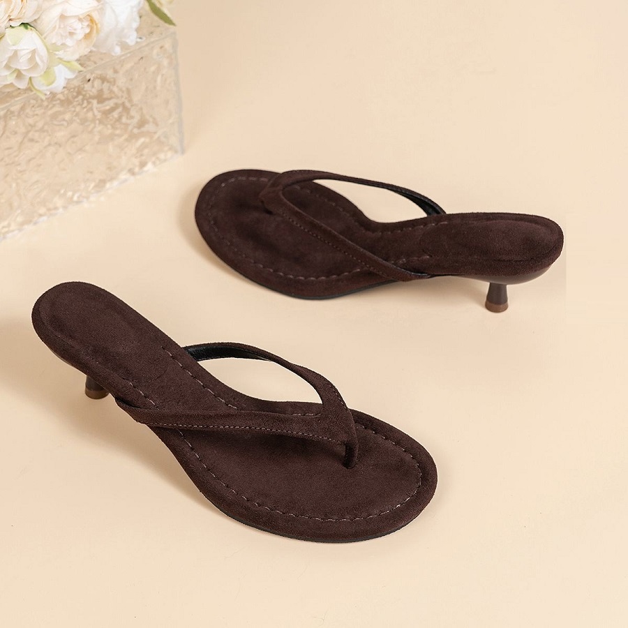 Thong Flat Sandal - 새로운 인조 스웨이드 힐 썬들 여성용