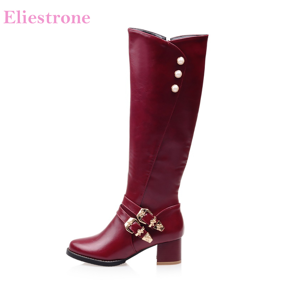 Women'S Shoes In Size 12 - 여성용 니하이 오토바이 부츠, 레드 블랙,