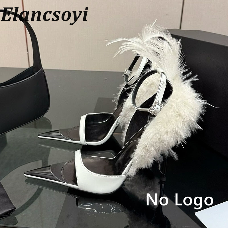 여성용 깃털 장식 하이힐 펌프스 - 이브닝 파티 댄스  - Women Shoes Size 7 리뷰 및 가격