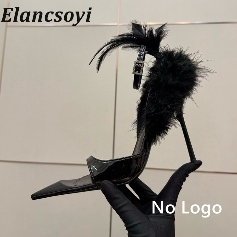 여성용 깃털 장식 하이힐 펌프스 - 이브닝 파티 댄스  - Women Shoes Size 7 리뷰 및 가격