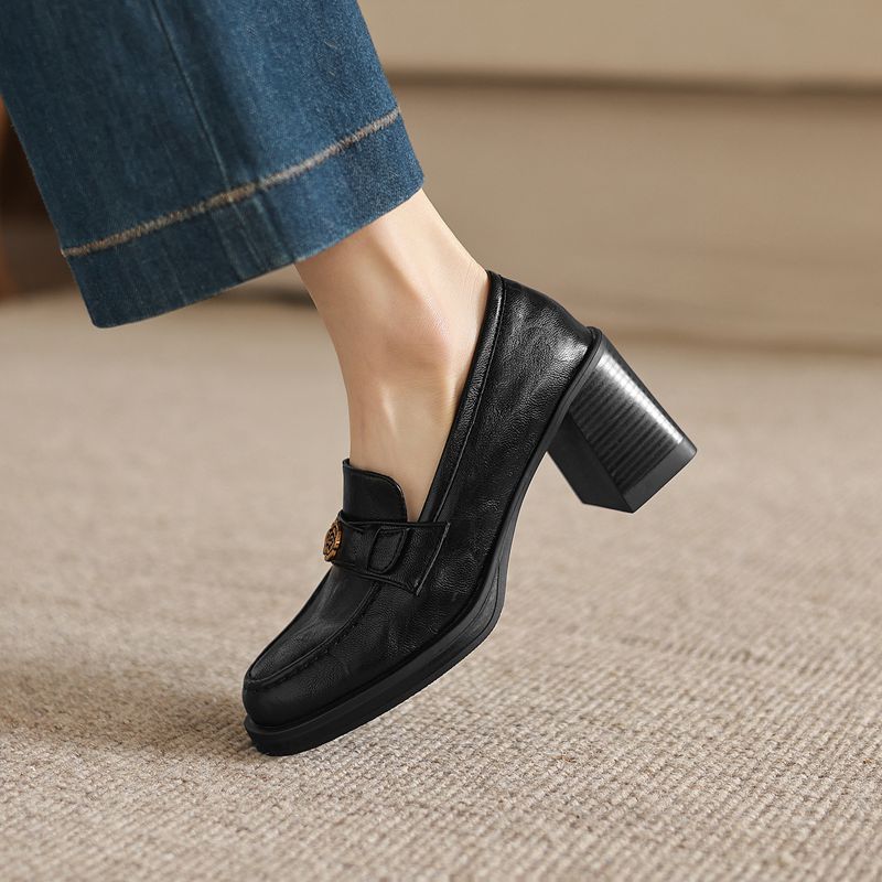 리브 캣 블랙 여성 펌프스 라운드 토 7.5cm 청키  - Women'S Shoes Extended Sizes 리뷰 및 가격