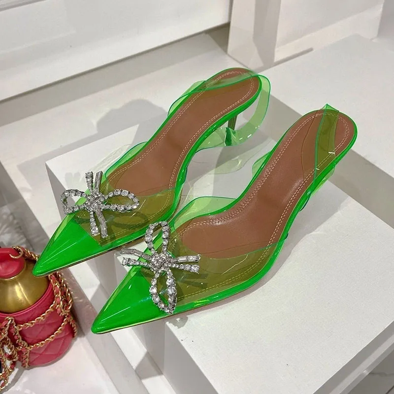 뾰족한 앞코 투명 PVC 얇은 하이힐 샌들 여성용 나비 - Clear Strap Heel 리뷰 및 가격