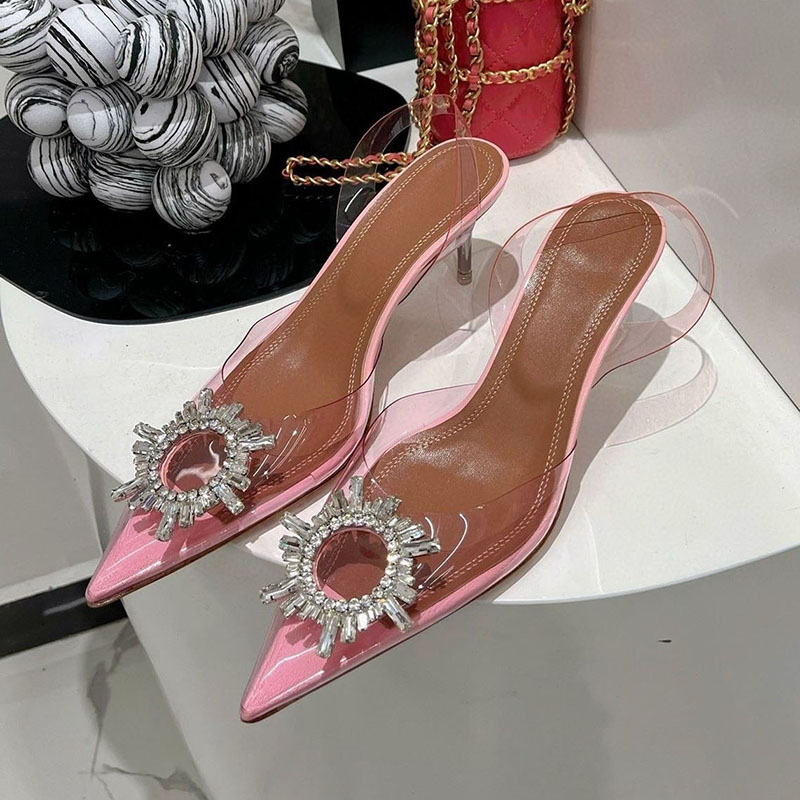 뾰족한 앞코 투명 PVC 얇은 하이힐 샌들 여성용 나비 - Clear Strap Heel 리뷰 및 가격