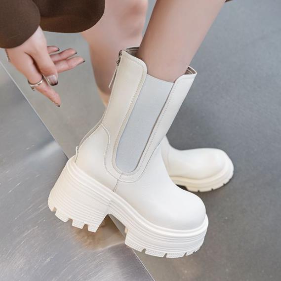 9cm 뉴 로마 정품 가죽 앵클 모터사이클 첼시 부티  - Women'S Shoes High Arch Support 리뷰 및 가격