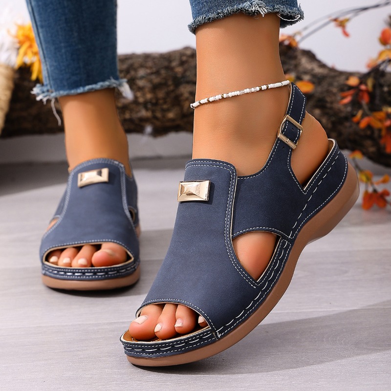 여성 플러스 사이즈 와이드 핏 웨지 샌들 오픈토 슬링백 - Women'S Shoes With Bunions 리뷰 및 가격