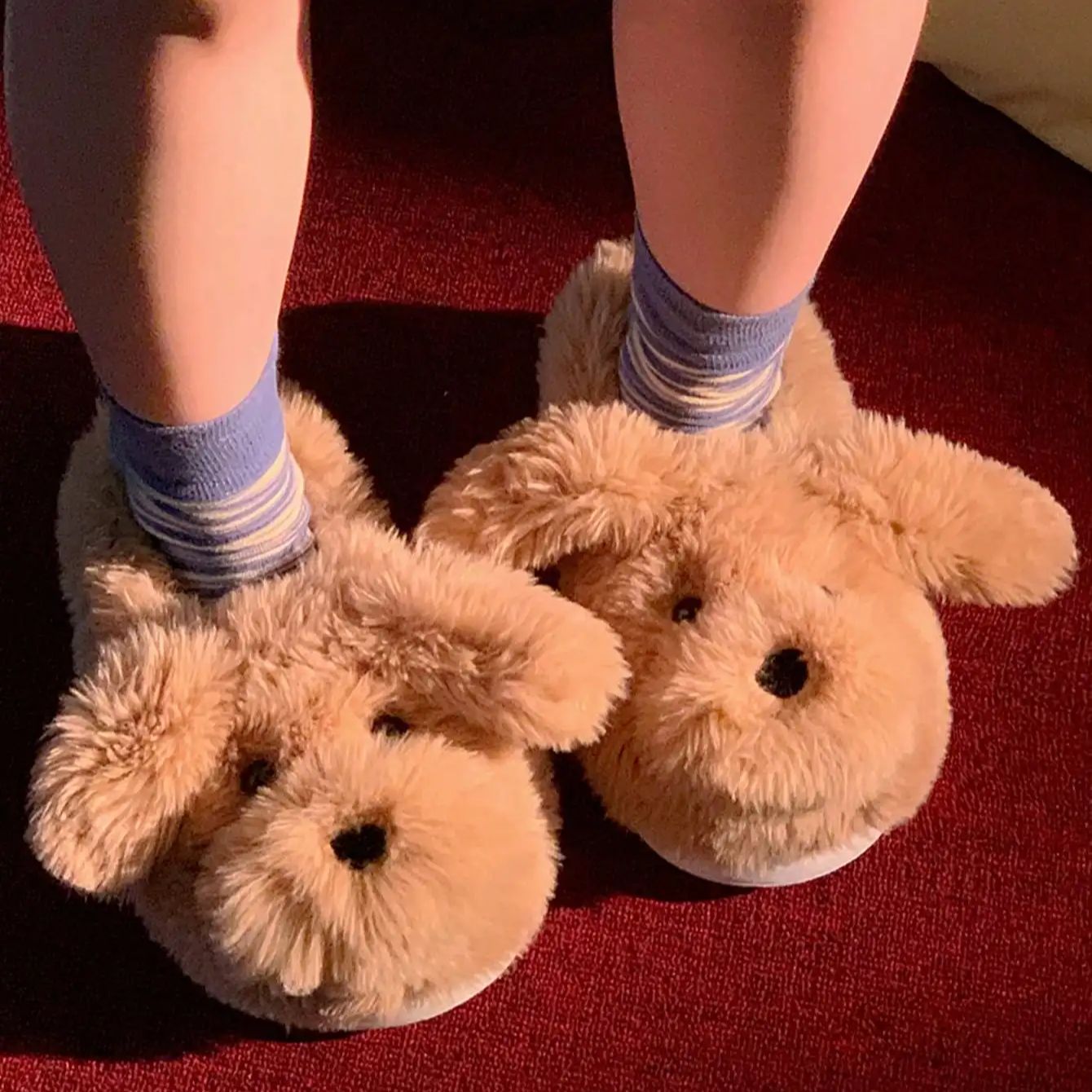 여성용 퍼 슬리퍼 캐주얼 귀여운 강아지 디자인 화이트  - Women'S Shoes Everyday 리뷰 및 가격