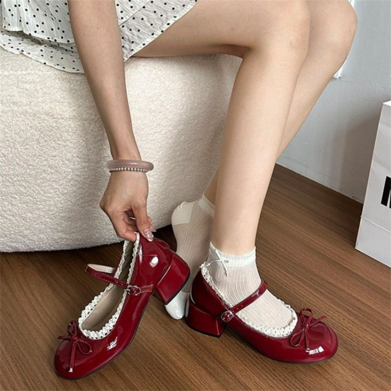 2026 봄/가을 여성용 고급 발레 메리 제인 슈즈 - - Women'S Shoes Burgundy 리뷰 및 가격