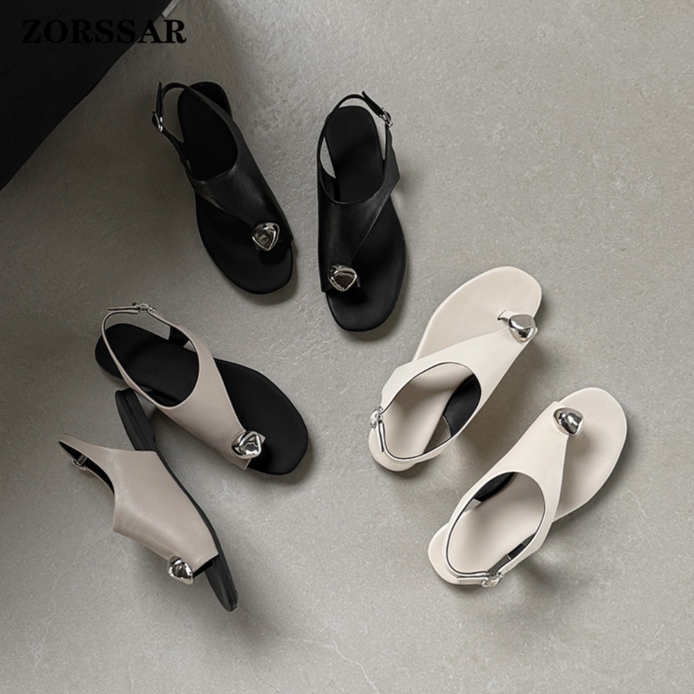 여성용 천연 가죽  thong 토 플립플랍 슬링백 샌들 - Thong Flat Sandal 리뷰 및 가격