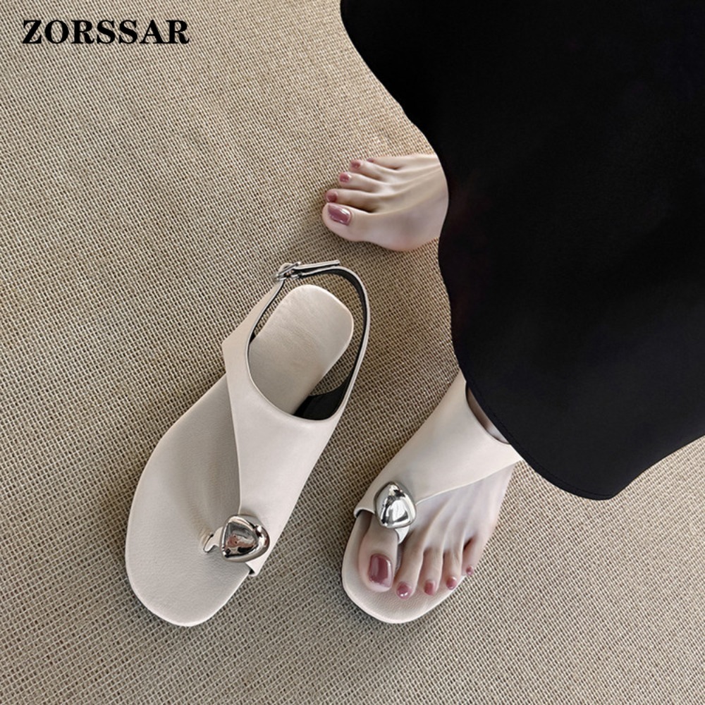 여성용 천연 가죽  thong 토 플립플랍 슬링백 샌들 - Thong Flat Sandal 리뷰 및 가격