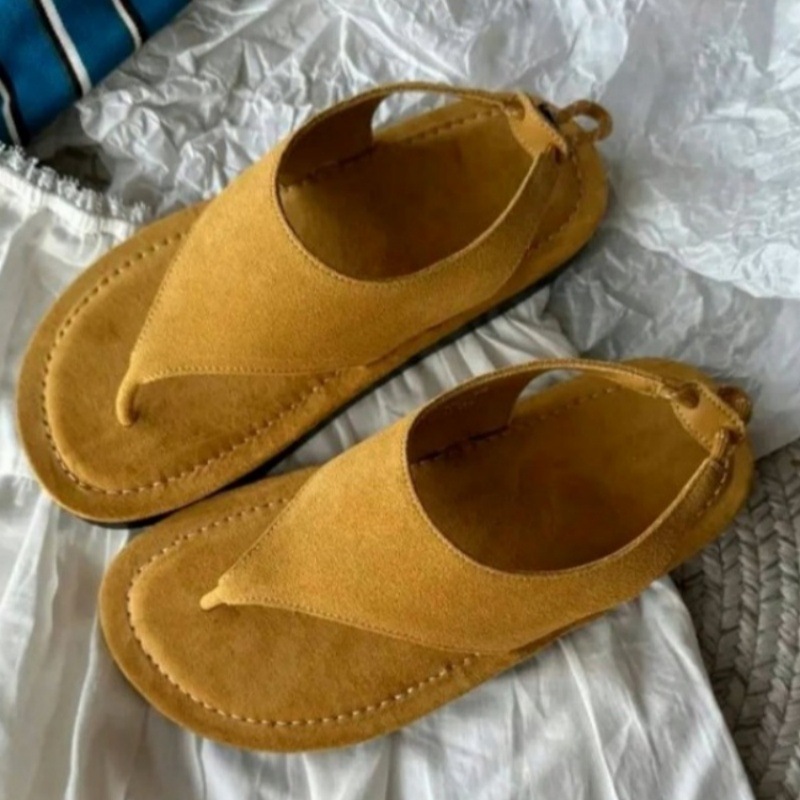 한국 미니멀리스트 스웨이드 슬링백  thong 샌들 여 - Thong Flat Sandal 리뷰 및 가격