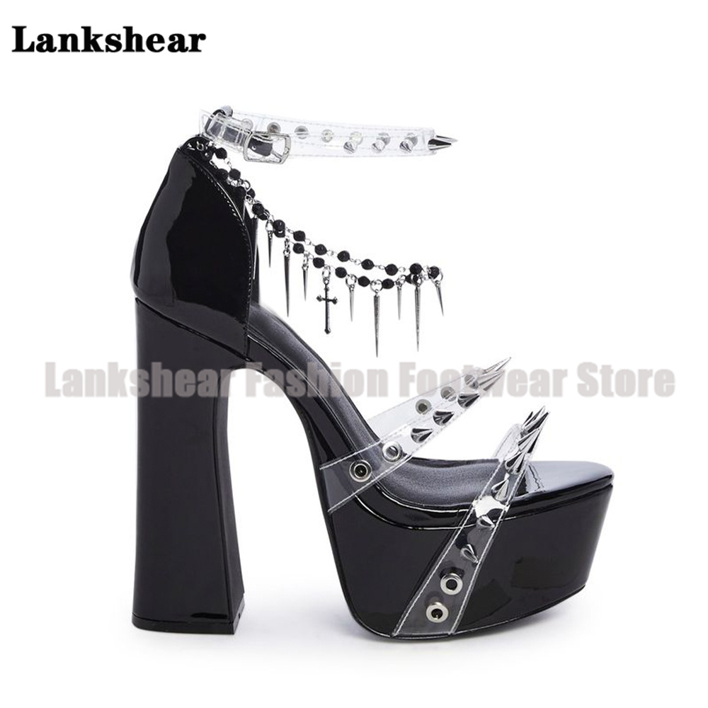 플랫폼 스터드 투명 PVC 샌들 섹시 앵클 스트랩 여성 - Clear Strap Heel 리뷰 및 가격