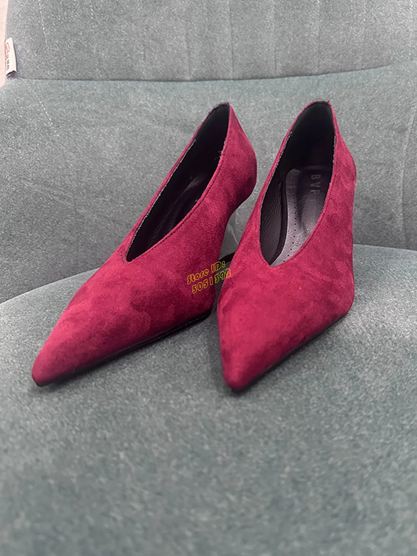 레드 스웨이드 슬립온 펌프스 웨지힐 6cm 섹시 포인티 - Women'S Shoes Burgundy 리뷰 및 가격