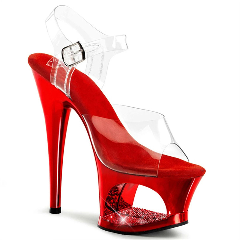 핑크 홀로우 아웃 플랫폼 스틸레토 투명 PVC 스트랩  - Clear Strap Heel 리뷰 및 가격