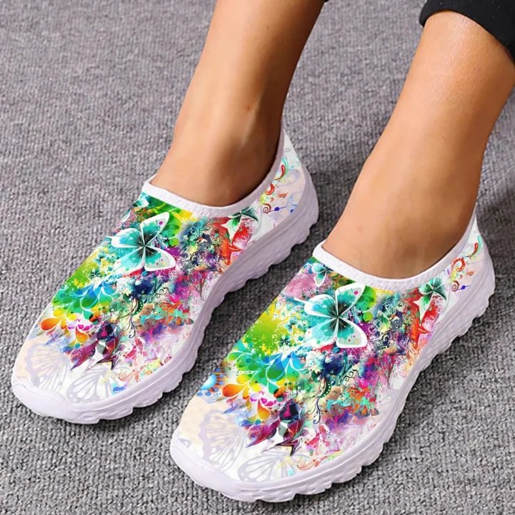 패션 컬러풀 그라데이션 컬러 나비 디자인 메쉬 고품질  - Women Shoes Tennis 리뷰 및 가격