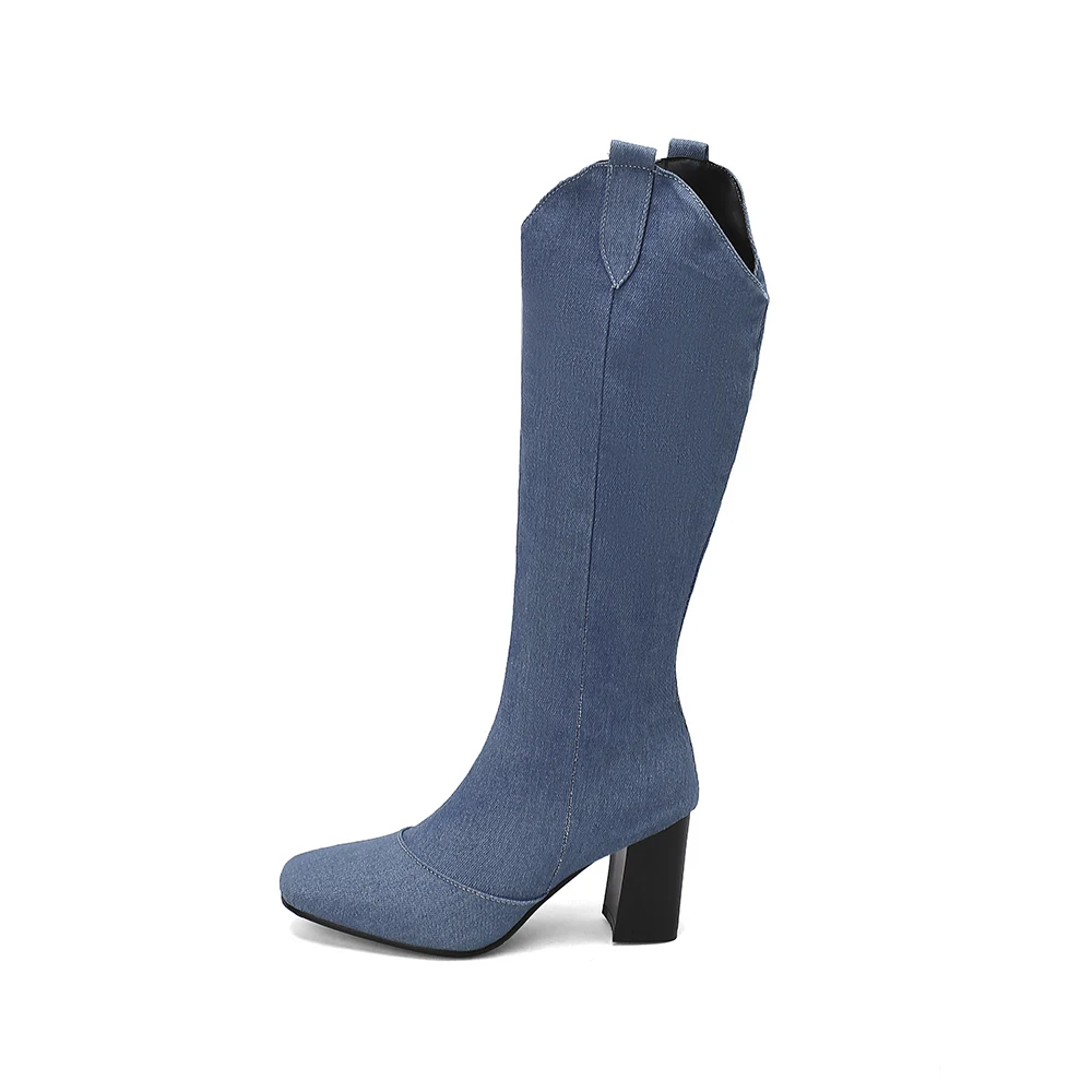 새로운 겨울 블랙 블루 여성 니하이 라이딩 부츠 핫 라 - Women'S Shoes In Size 12 리뷰 및 가격