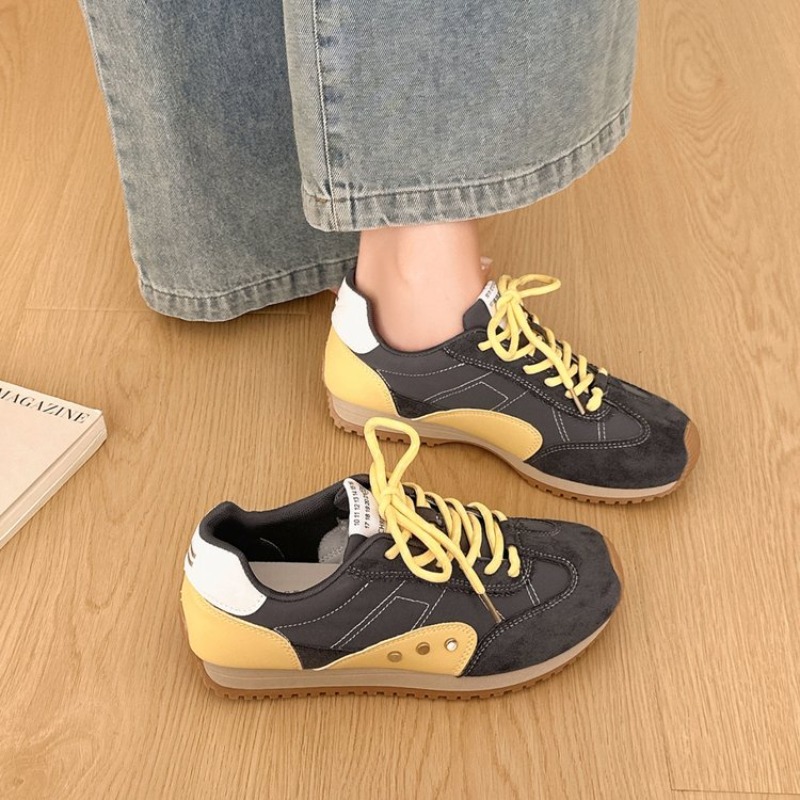 레트로 컬러 블록 스니커즈 여성용 부드러운 플랫 런닝화 - Women Shoes Running 리뷰 및 가격