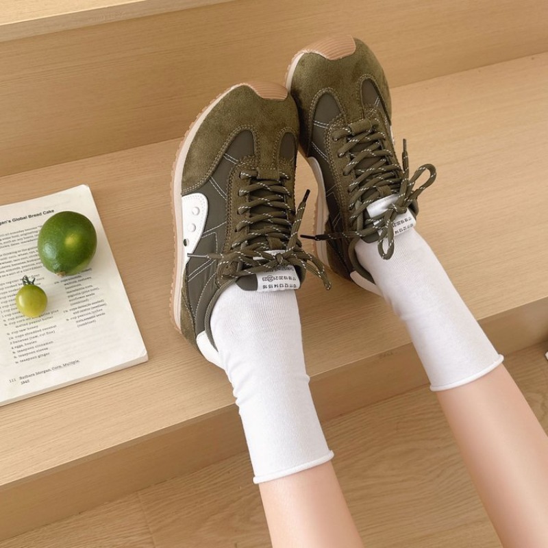 레트로 컬러 블록 스니커즈 여성용 부드러운 플랫 런닝화 - Women Shoes Running 리뷰 및 가격