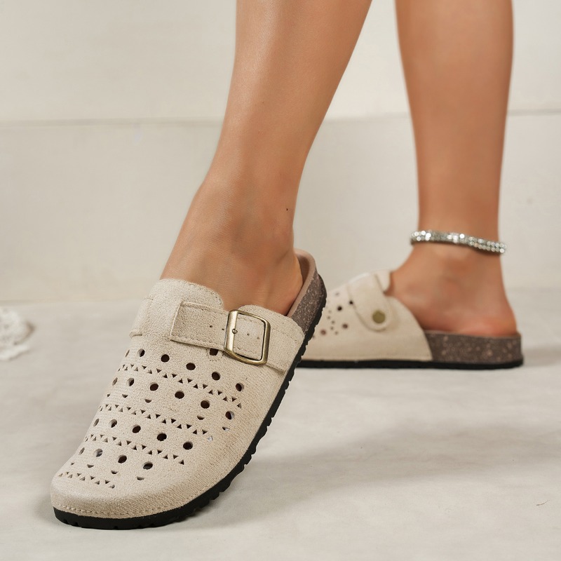여성용 스웨이드 레이저 컷아웃 버클 뮬 샌들 라운드 토 - Women Shoes Size 7 리뷰 및 가격