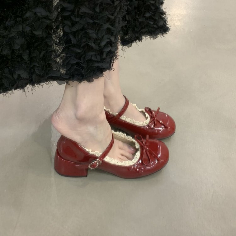2026년 봄 신상 여성 고급 발레 메리제인 슈즈 버건 - Women'S Shoes Burgundy 리뷰 및 가격