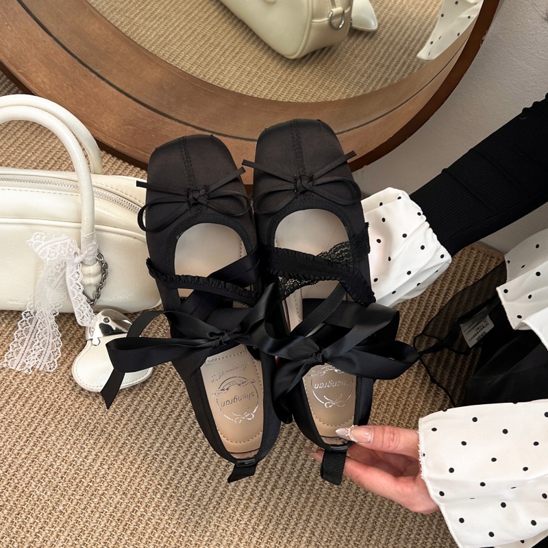 새로운 봄 편안한 레이스업 발레 스퀘어 토 로우컷 플랫 - Women'S Shoes Everyday 리뷰 및 가격