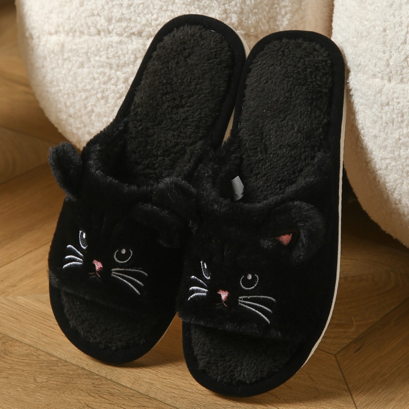 귀여운 고양이 디자인 플러시 플립플랍, 여성용 남성용  - Thong Flat Sandal 리뷰 및 가격