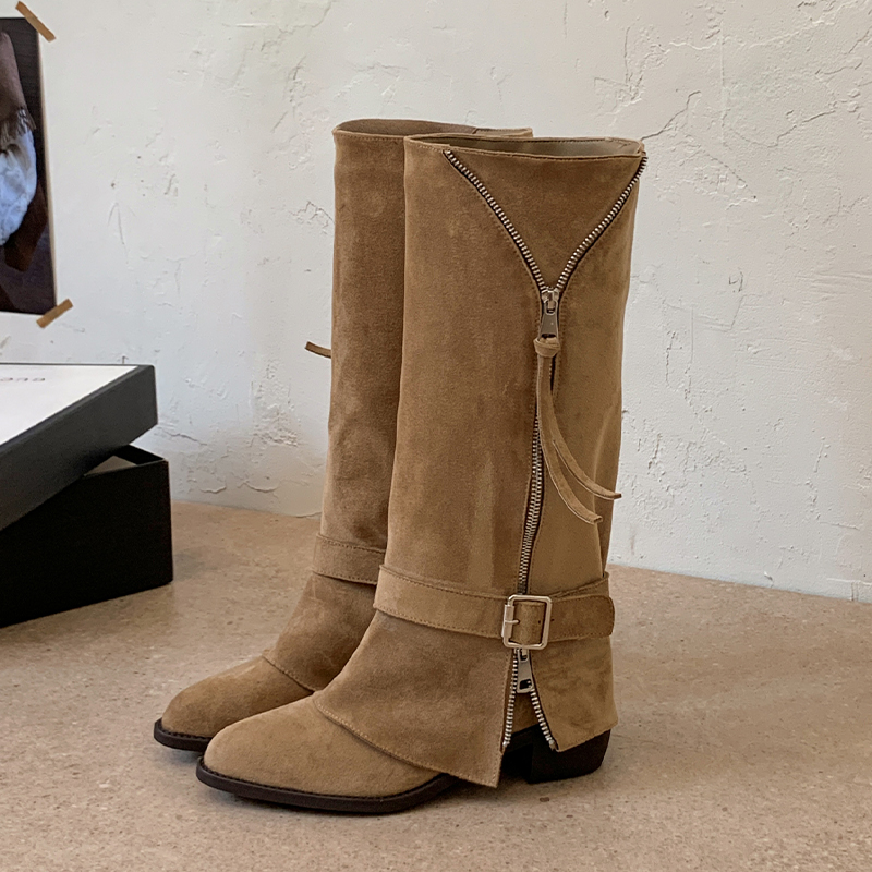 여성 웨스턴 카우보이 미드 카프 부츠 포인티드 토 블록 - Women Shoes Size 7 리뷰 및 가격
