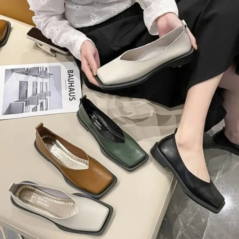 로마 여성 로우힐 펌프스 여성 신발 플랫 슈즈 스퀘어  - Women'S Shoes Casual Sneakers 리뷰 및 가격