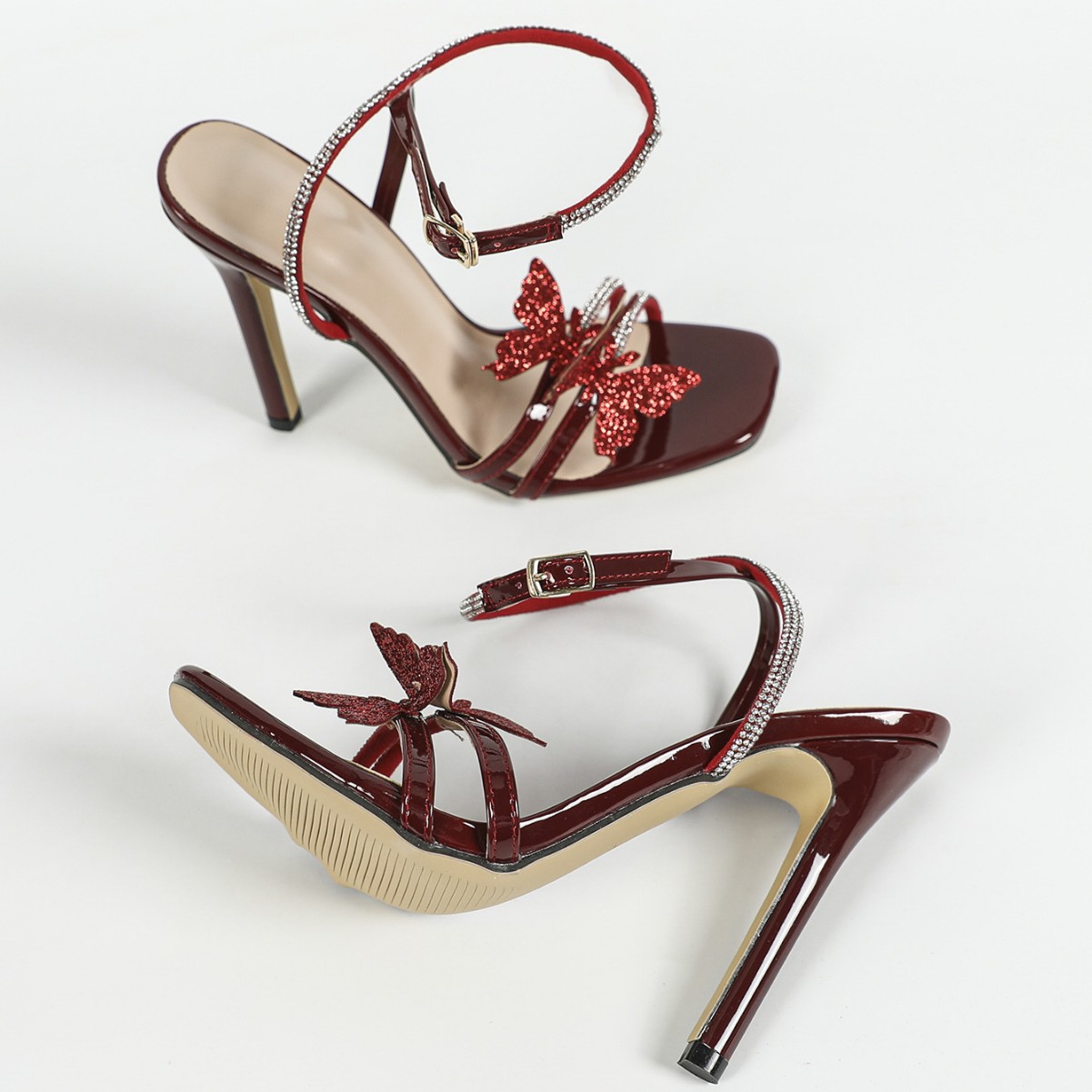 여성용 샌들 여름 2025 다이아몬드 버건디 샌들 11 - Women'S Shoes Burgundy 리뷰 및 가격
