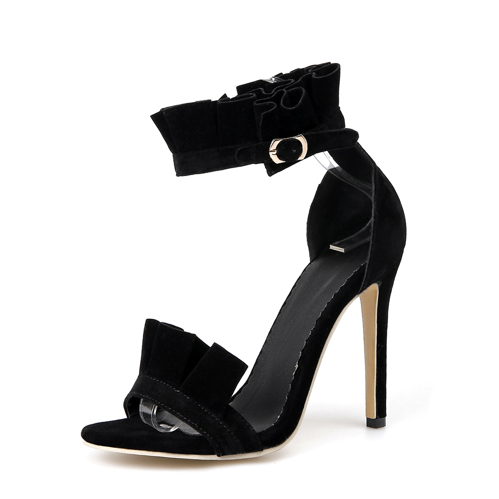 여름 신상 핑크 패션 블랙 여성 샌들 러플 라운드 토  - Women'S Shoes In Size 12 리뷰 및 가격
