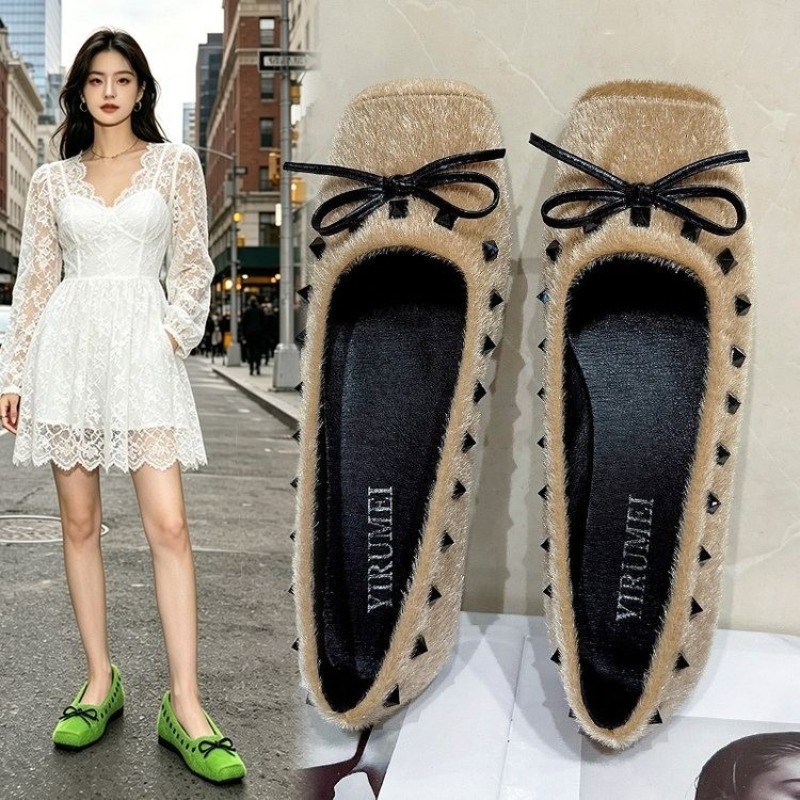 프렌치 스타일의 사각코 플랫 슈즈, 여성용 얕은 굽의  - Women Shoes Loafers 리뷰 및 가격