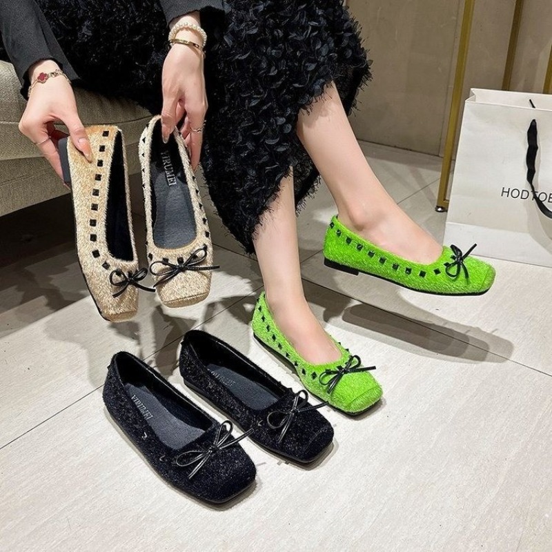 프렌치 스타일의 사각코 플랫 슈즈, 여성용 얕은 굽의  - Women Shoes Loafers 리뷰 및 가격