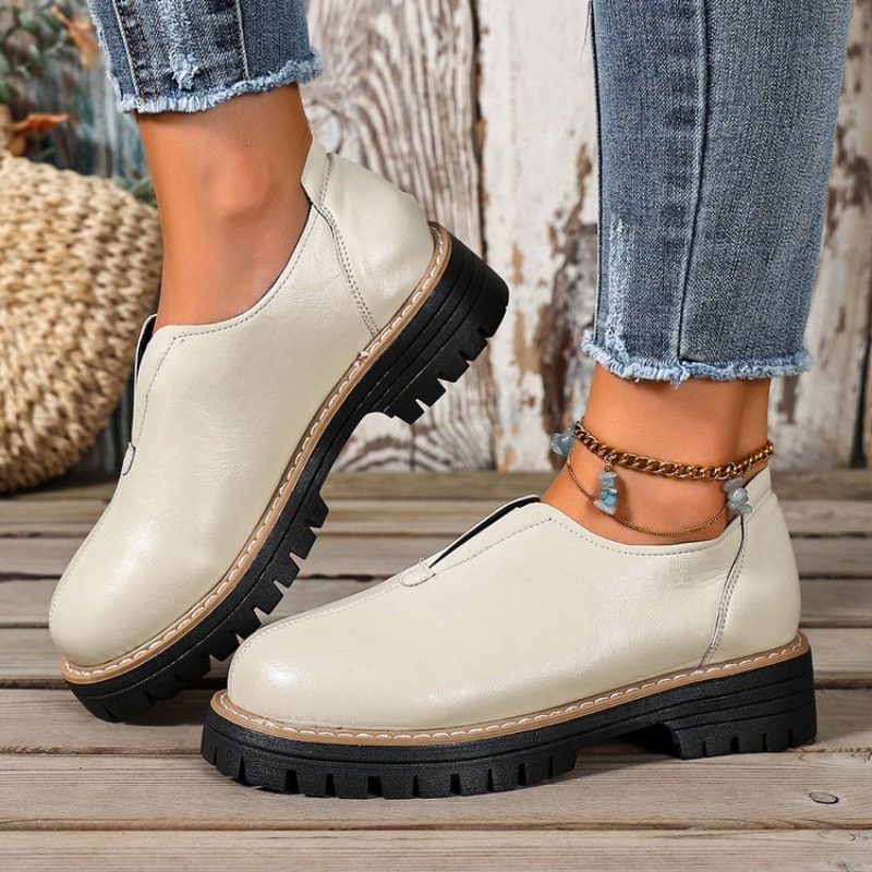 레트로 영국 스타일 여성화 봄 가을 굽 높은 싱글 슈즈 - Women Shoes Loafers 리뷰 및 가격