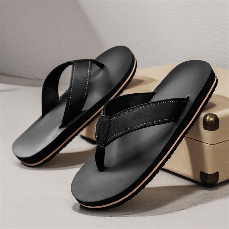 남성용 빈티지 워싱 인조 가죽 플립플랍, 스티치 스트랩 - Thong Flat Sandal 리뷰 및 가격