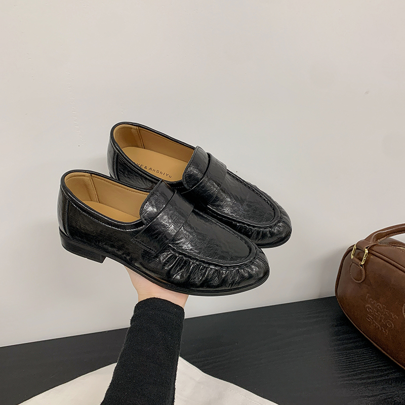 패션 라운드 토 플리츠 여성 펌프스 야외 캐주얼 로우힐 - Women Shoes Loafers 리뷰 및 가격