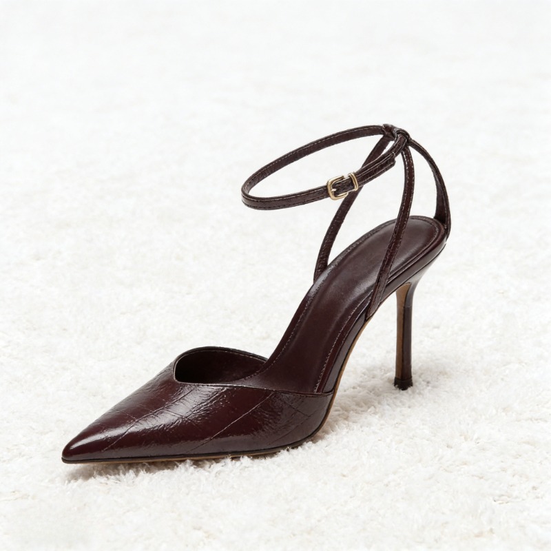 디자이너 버건디 레드 앵클 스트랩 펌프스 여성 섹시 포 - Women'S Shoes Burgundy 리뷰 및 가격