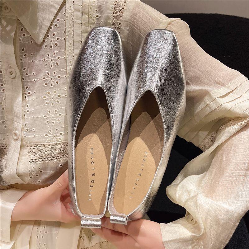 패션 신발 여성용 로퍼 정품 가죽 고급 실버 힐 스퀘어 - Women Shoes Loafers 리뷰 및 가격