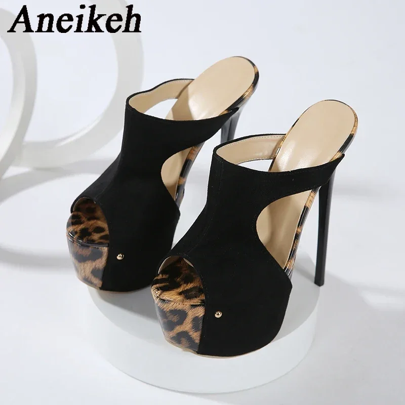 Aneikeh 여름 익스트림 플랫폼 하이힐 블랙 레오파 - Thong Flat Sandal 리뷰 및 가격