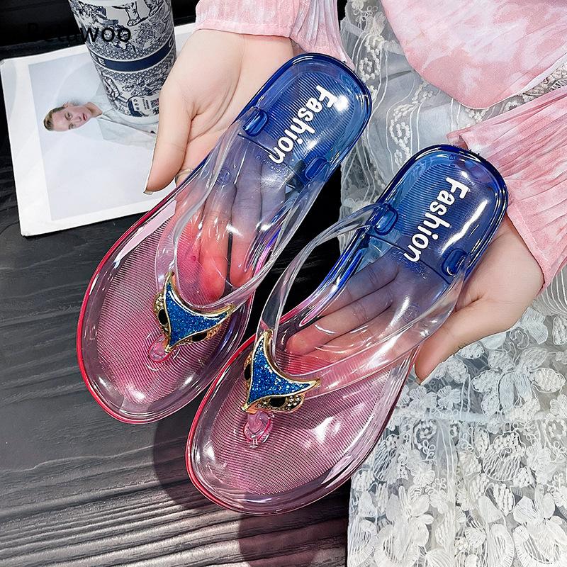 2026 여성용 투명 젤리 플립플랍 메탈 장식 쪼리 플 - Thong Flat Sandal 리뷰 및 가격