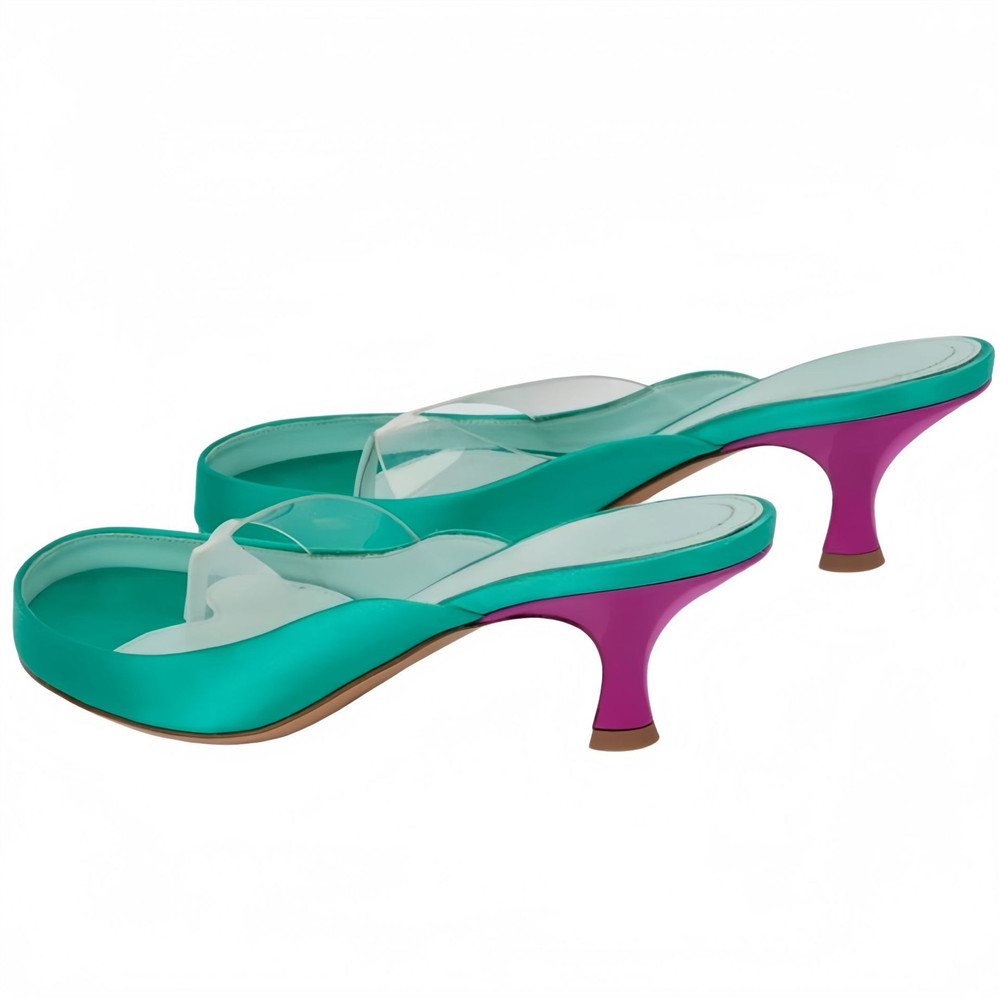 여성용 골드 새틴 끈 샌들, 투명 PVC 스트랩, 스퀘 - Clear Strap Heel 리뷰 및 가격