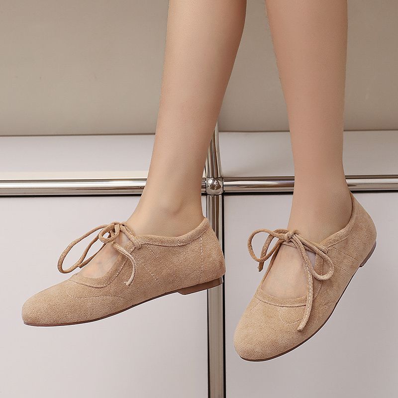 오르차 리사 패션 플록 스웨이드 여성 플랫 라운드 토  - Women'S Shoes Extended Sizes 리뷰 및 가격