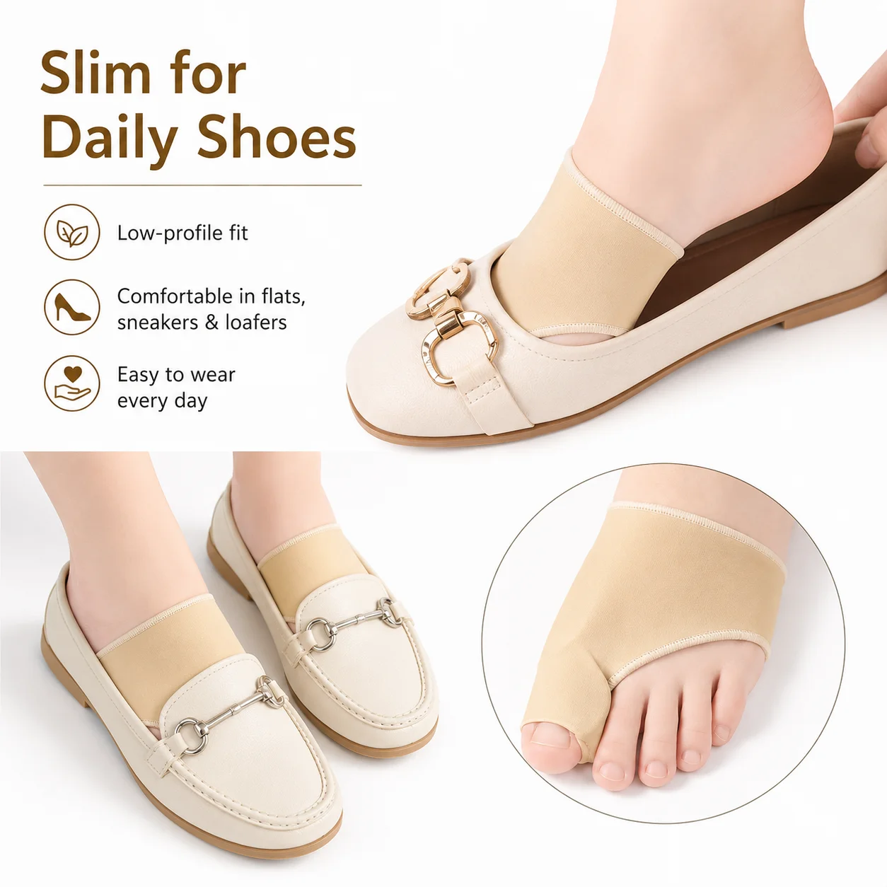 빅토우 세퍼레이터 슬리브, 버니언 보호대, 부드러운 탄 - Women'S Shoes With Bunions 리뷰 및 가격