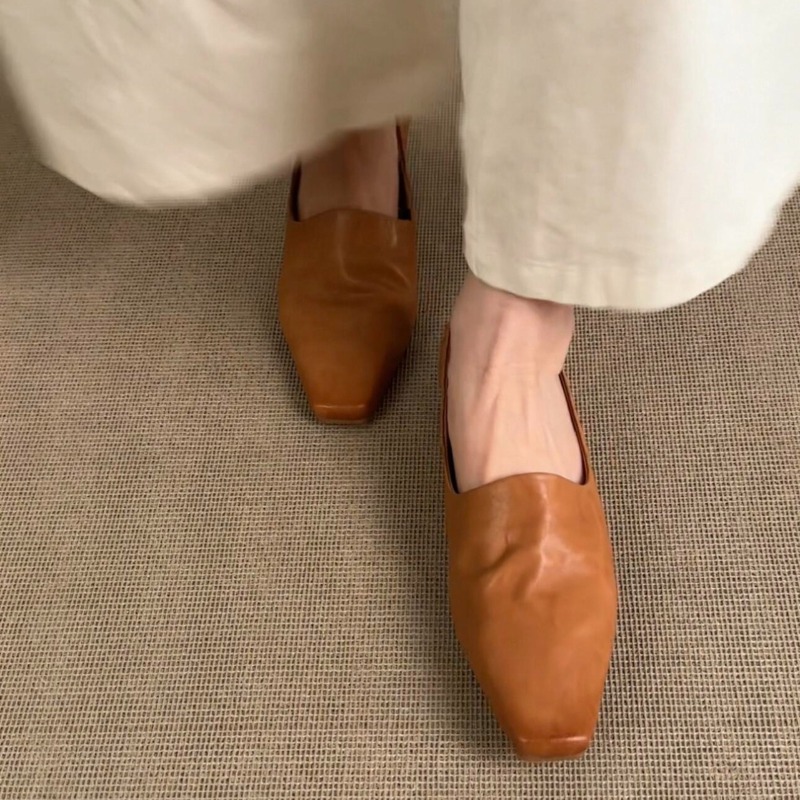 레트로 플랫 로퍼 여성용 슬립온 브리티시 스타일 스퀘어 - Women Shoes Loafers 리뷰 및 가격